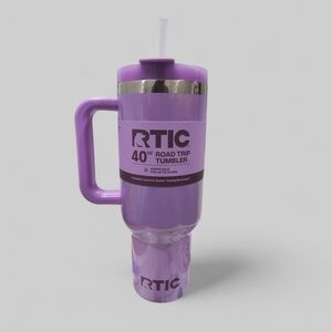 RTIC 40 oz Ceramic Lined Tumbler, Leak-Resistant Lid with Straw Lavender glitter